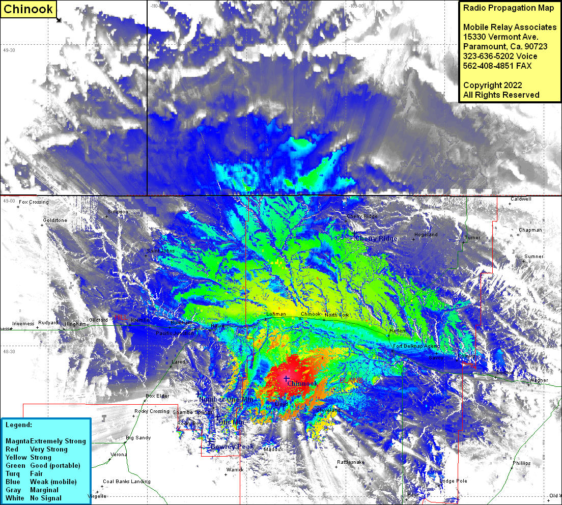heat map radio coverage Chinook